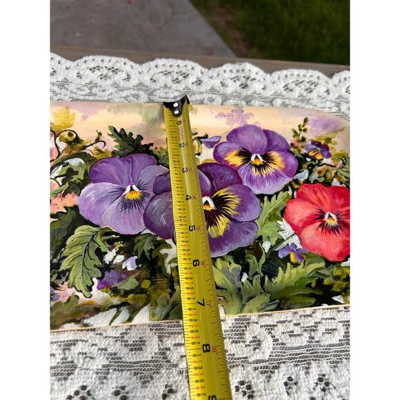 Gorgeous Vintage Hand Painted Decor Tray - Picture 6 of 7